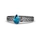 1 - Maren Classic 7x5 mm Pear Shape London Blue Topaz Solitaire Engagement Ring 