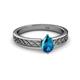 2 - Maren Classic 7x5 mm Pear Shape London Blue Topaz Solitaire Engagement Ring 