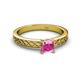 2 - Maren Classic 5.5 mm Princess Cut Lab Created Pink Sapphire Solitaire Engagement Ring 