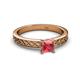 2 - Maren Classic 5.5 mm Princess Cut Pink Tourmaline Solitaire Engagement Ring 
