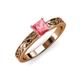 3 - Maren Classic 5.5 mm Princess Cut Pink Tourmaline Solitaire Engagement Ring 