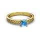 2 - Maren Classic 5.5 mm Princess Cut Blue Topaz Solitaire Engagement Ring 