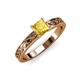 3 - Maren Classic 5.5 mm Princess Cut Lab Created Yellow Sapphire Solitaire Engagement Ring 
