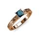 3 - Maren Classic 5.5 mm Princess Cut Blue Diamond Solitaire Engagement Ring 