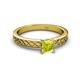 2 - Maren Classic 5.5 mm Princess Cut Yellow Diamond Solitaire Engagement Ring 