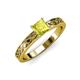 3 - Maren Classic 5.5 mm Princess Cut Yellow Diamond Solitaire Engagement Ring 