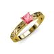 3 - Maren Classic 5.5 mm Princess Cut Pink Tourmaline Solitaire Engagement Ring 