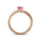 4 - Maren Classic 5.5 mm Princess Cut Pink Tourmaline Solitaire Engagement Ring 