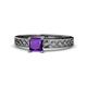 1 - Maren Classic 5.5 mm Princess Cut Amethyst Solitaire Engagement Ring 