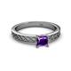 2 - Maren Classic 5.5 mm Princess Cut Amethyst Solitaire Engagement Ring 