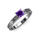 3 - Maren Classic 5.5 mm Princess Cut Amethyst Solitaire Engagement Ring 