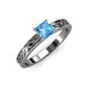 3 - Maren Classic 5.5 mm Princess Cut Blue Topaz Solitaire Engagement Ring 