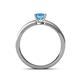 4 - Maren Classic 5.5 mm Princess Cut Blue Topaz Solitaire Engagement Ring 