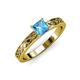 3 - Maren Classic 5.5 mm Princess Cut Blue Topaz Solitaire Engagement Ring 
