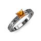 3 - Maren Classic 5.5 mm Princess Cut Citrine Solitaire Engagement Ring 