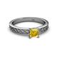 2 - Maren Classic 5.5 mm Princess Cut Lab Created Yellow Sapphire Solitaire Engagement Ring 