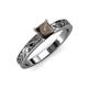 3 - Maren Classic 5.5 mm Princess Cut Smoky Quartz Solitaire Engagement Ring 