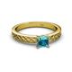 2 - Maren Classic 5.5 mm Princess Cut London Blue Topaz Solitaire Engagement Ring 