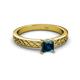 2 - Maren Classic 5.5 mm Princess Cut Blue Diamond Solitaire Engagement Ring 