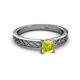 2 - Maren Classic 5.5 mm Princess Cut Yellow Diamond Solitaire Engagement Ring 