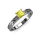 3 - Maren Classic 5.5 mm Princess Cut Yellow Diamond Solitaire Engagement Ring 