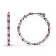 1 - Melissa 1.03 ctw (1.70 mm) Inside Outside Round Ruby and Natural Diamond Eternity Hoop Earrings 