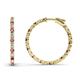 1 - Melissa 0.90 ctw (1.70 mm) Inside Outside Round Pink Tourmaline and Natural Diamond Eternity Hoop Earrings 
