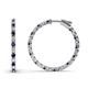 1 - Melissa 1.03 ctw (1.70 mm) Inside Outside Round Blue Sapphire and Natural Diamond Eternity Hoop Earrings 