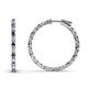 1 - Melissa 0.90 ctw (1.70 mm) Inside Outside Round Iolite and Natural Diamond Eternity Hoop Earrings 