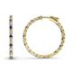 1 - Melissa 0.90 ctw (1.70 mm) Inside Outside Round Iolite and Natural Diamond Eternity Hoop Earrings 