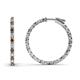 1 - Melissa 1.00 ctw (1.70 mm) Inside Outside Round Smoky Quartz and Natural Diamond Eternity Hoop Earrings 