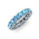 4 - Lucida 4.00 mm Round Blue Topaz U Prong Eternity Band 