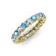 3 - Lucida 3.40 mm Blue Topaz and Diamond Eternity Band 