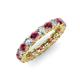 3 - Lucida 3.40 mm Rhodolite Garnet and Diamond Eternity Band 