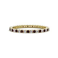 Ellen Red Garnet and Diamond Eternity Band Red Garnet and Diamond U Prong Womens Eternity Ring Stackable ctw K Yellow Gold