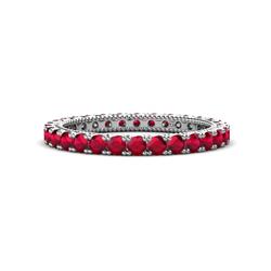 Ellen Ruby Eternity Band Ruby U Prong with Milgrain Womens Eternity Ring Stackable ctw K White Gold