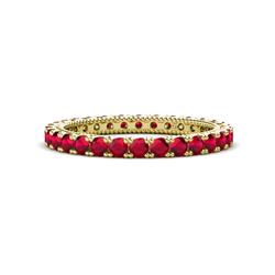 Ellen Ruby Eternity Band Ruby U Prong with Milgrain Womens Eternity Ring Stackable ctw K Yellow Gold