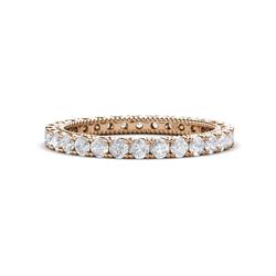 Ellen White Sapphire Eternity Band White Sapphire U Prong Womens Eternity Ring Stackable ctw K Rose Gold