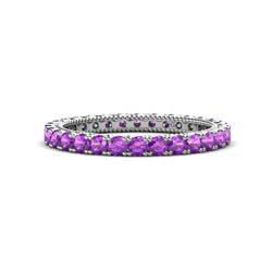 Ellen Amethyst Eternity Band Amethyst U Prong with Milgrain Womens Eternity Ring Stackable ctw K White Gold