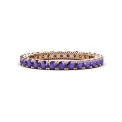 Ellen Iolite Eternity Band Iolite U Prong with Milgrain Womens Eternity Ring Stackable ctw K Rose Gold