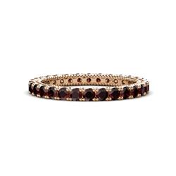 Ellen Red Garnet Eternity Band Red Garnet U Prong with Milgrain Womens Eternity Ring Stackable ctw K Rose Gold