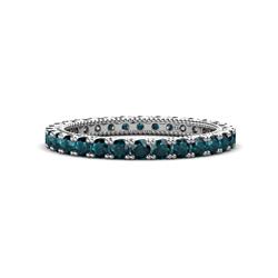 Ellen London Blue Topaz Eternity Band London Blue Topaz U Prong with Milgrain Womens Eternity Ring Stackable ctw Platinum