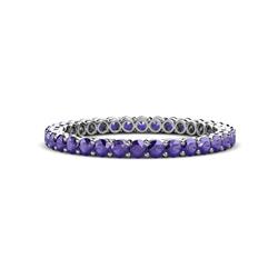 Tiffany Iolite Eternity Band Iolite Side Gallery Shared Prong Womens Eternity Ring Stackable ctw K White Gold