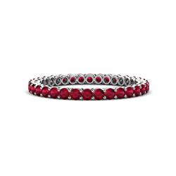 Tiffany Ruby Eternity Band Ruby Side Gallery Shared Prong Womens Eternity Ring Stackable ctw K White Gold