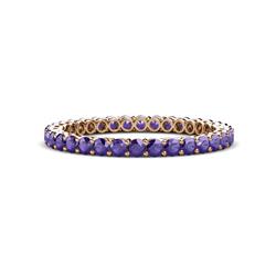 Tiffany Iolite Eternity Band Iolite Side Gallery Shared Prong Womens Eternity Ring Stackable ctw K Rose Gold