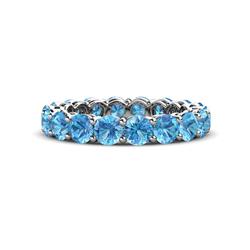 Tiffany Blue Topaz Eternity Band Blue Topaz Gallery Shared Prong Womens Eternity Ring Stackable ctw K White Gold