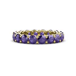 Tiffany Iolite Eternity Band Iolite Side Gallery Shared Prong Womens Eternity Ring Stackable ctw K Yellow Gold