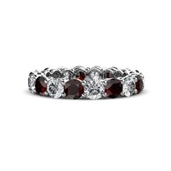 Tiffany Red Garnet and Diamond Eternity Band Red Garnet and Diamond Womens Eternity Ring Stackable ctw K White Gold