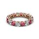 2 - Tiffany 3.80 mm Rhodolite Garnet and Diamond Eternity Band 