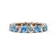 1 - Tiffany 3.80 mm Blue Topaz and Diamond Eternity Band 